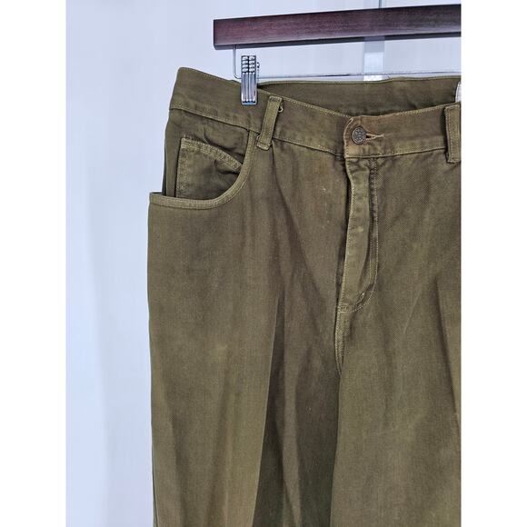 Vintage 1990s Code Zero Mens Sz 38 Tapered Leg Jeans Dark Green Grunge - Picture 2 of 4